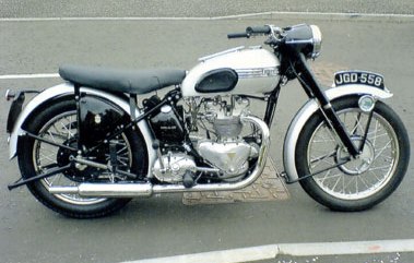 A 1951 T100 Triumph tiger motorcycle (image from Classic-Motorbikes.net)